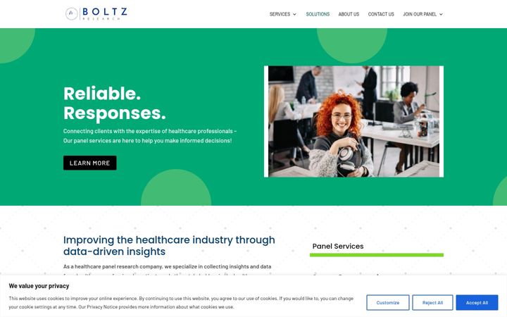 Captura de ecrã de boltzresearch.com