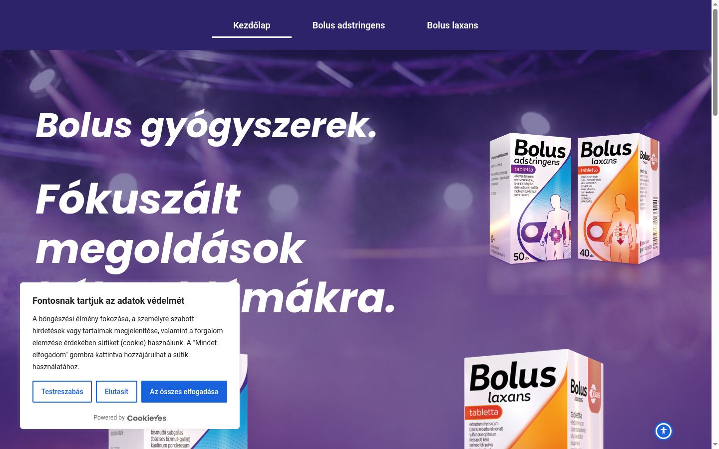 Képernyőkép a bármilyen interakció előtt megjelenő hozzájárulási bannerről
