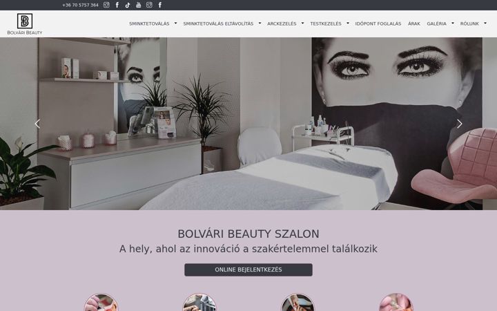 Screenshot of bolvari-beauty.hu