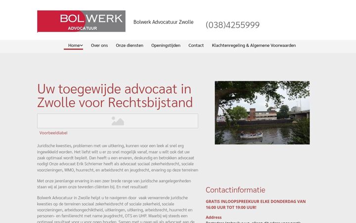 Screenshot of bolwerkadvocaten-zwolle.nl