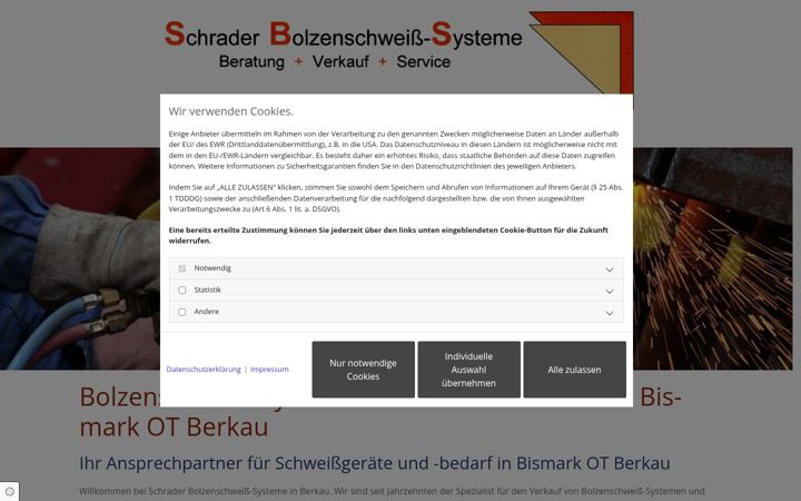 Screenshot of bolzenschweissen-schrader.de