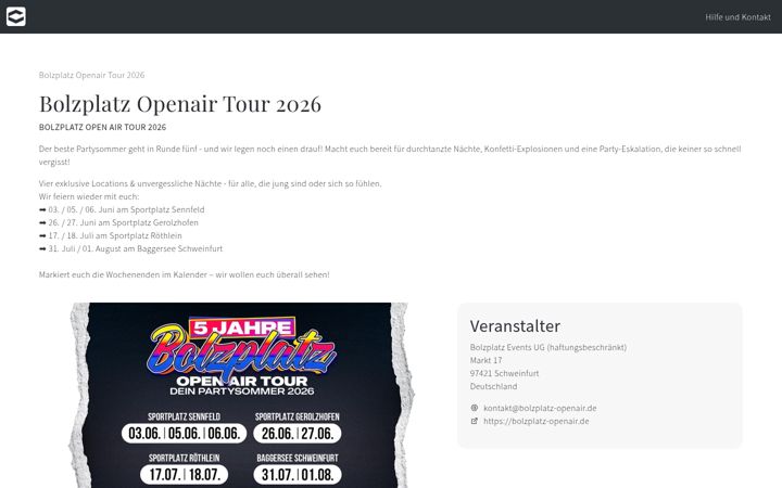 Screenshot of bolzplatz-openair.de
