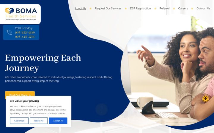 Screenshot of bomacare.com