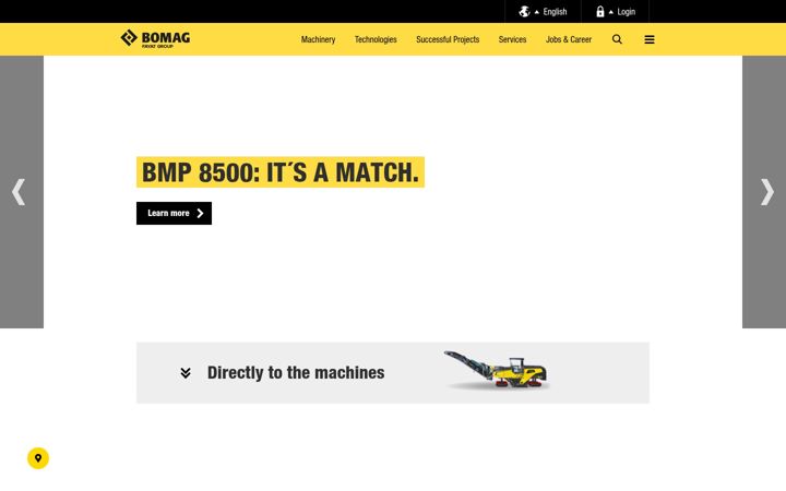 Screenshot of bomag.com