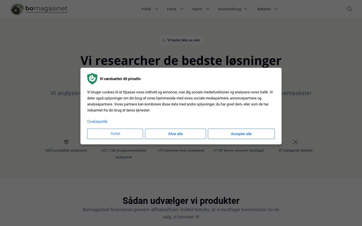 Screenshot of bomagasinet.dk