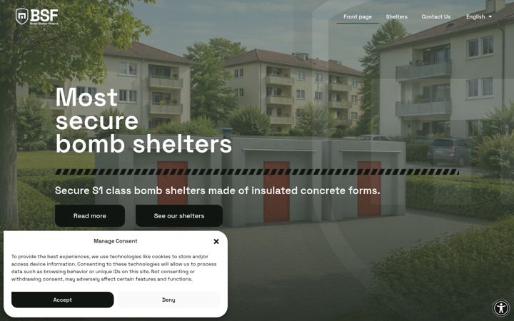 Screenshot of bomb-bunker.com