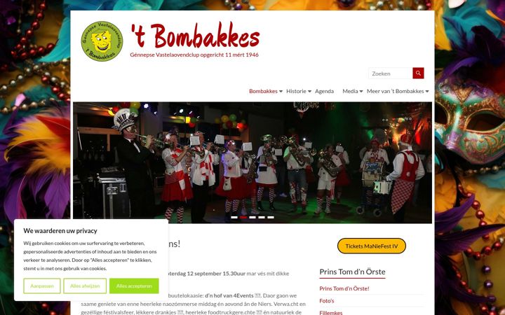Screenshot of bombakkes.nl