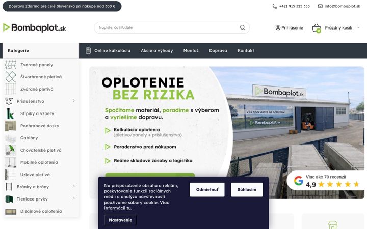 Screenshot of bombaplot.sk