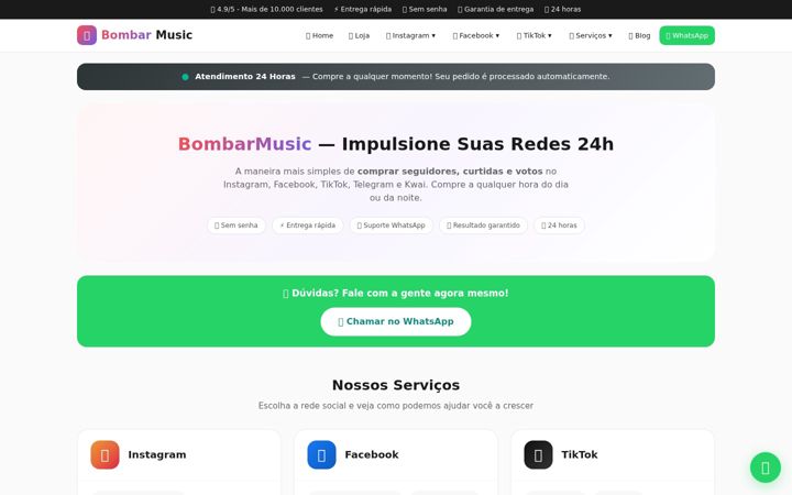 Screenshot of bombarmusic.com