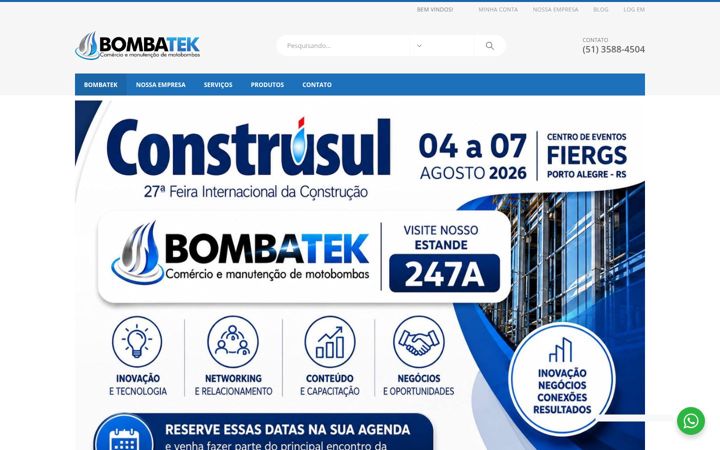 Captură de ecran a bombatek.com.br