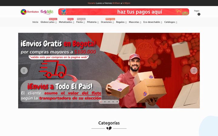 Screenshot von bombatex.com