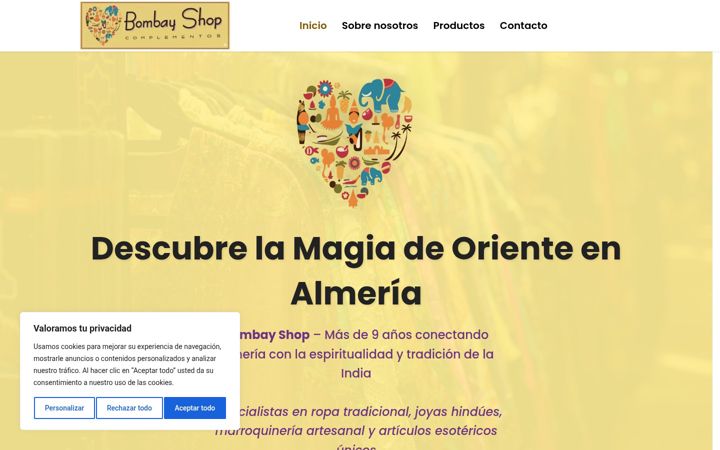 Screenshot of bombayshopalmeria.com