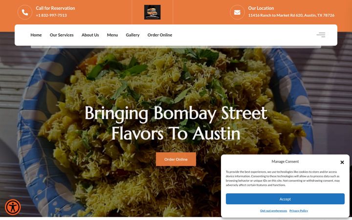 Captură de ecran a bombaywalaachaat.com