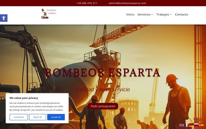 Screenshot of bombeosesparta.com