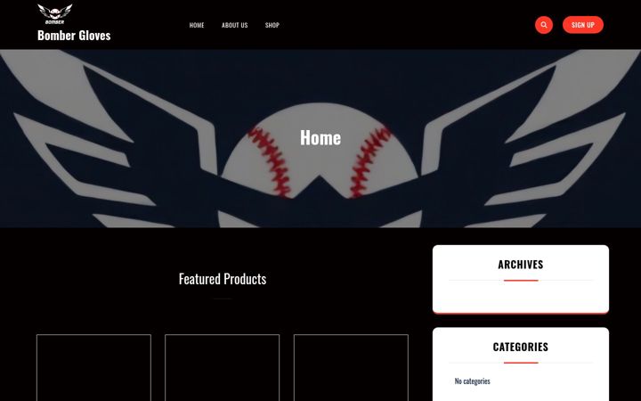 Screenshot of bombergloves.com