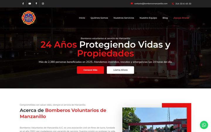 Screenshot of bomberosmanzanillo.com