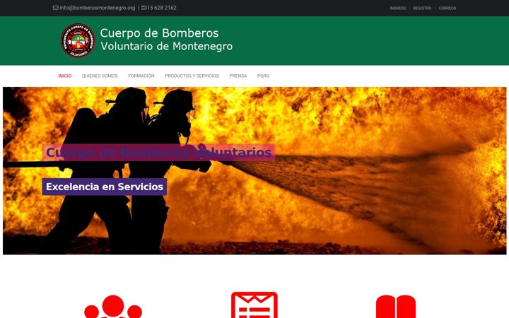 Screenshot von bomberosmontenegro.org