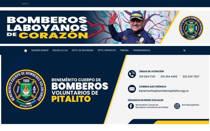 Screenshot of bomberospitalito.org.co