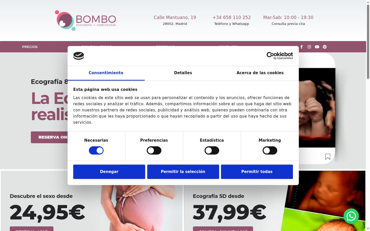 Screenshot of the consent banner shown before any interaction