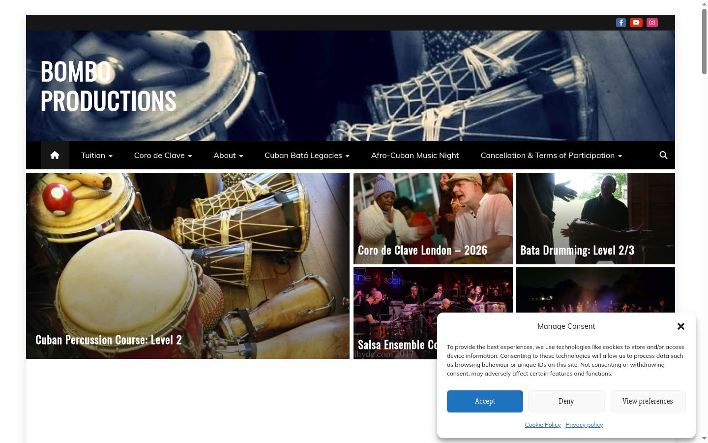 Screenshot of the consent banner shown before any interaction