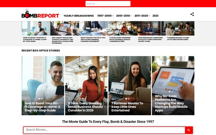 Screenshot of bombreport.com