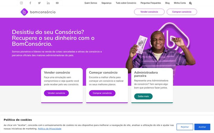 Screenshot di bomconsorcio.com.br
