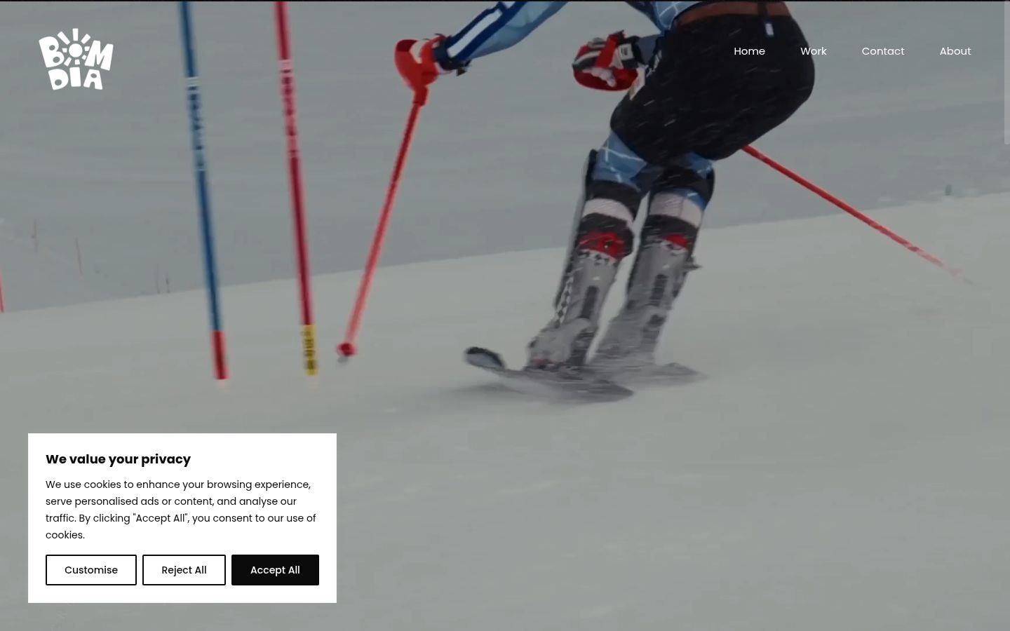 Sutikimo reklamjuostės, rodytos prieš bet kokią sąveiką, ekrano kopija