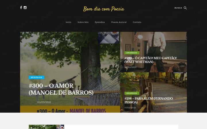 Ekrano kopija bomdiacompoesia.com.br