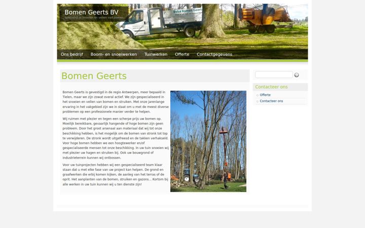 Screenshot ta' bomen-geerts.be