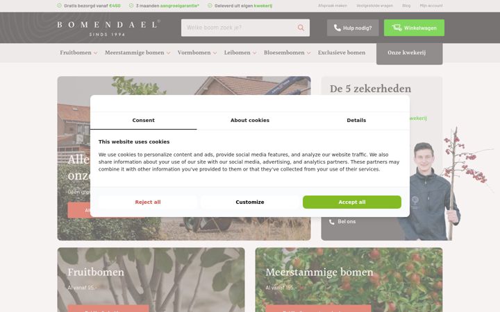 Screenshot of bomendael.com