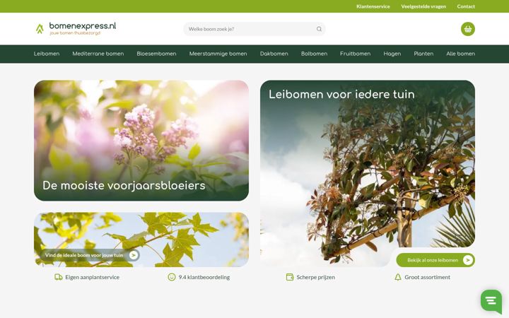 Screenshot of bomenexpress.nl