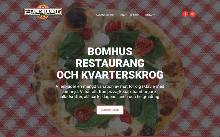 Screenshot von bomhuspizzeria.com