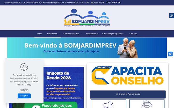 Screenshot of bomjardimprev.pe.gov.br