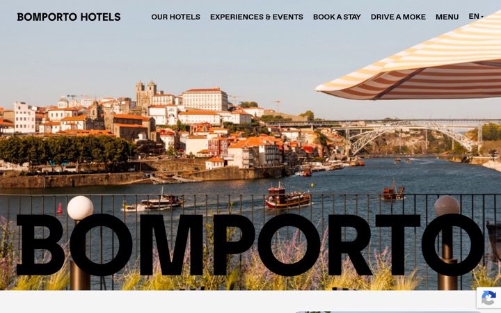 Posnetek zaslona bomportohotels.com