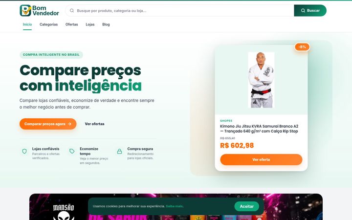 Posnetek zaslona bomvendedor.com.br
