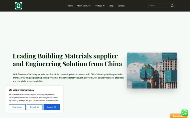 Screenshot van bon-build.com