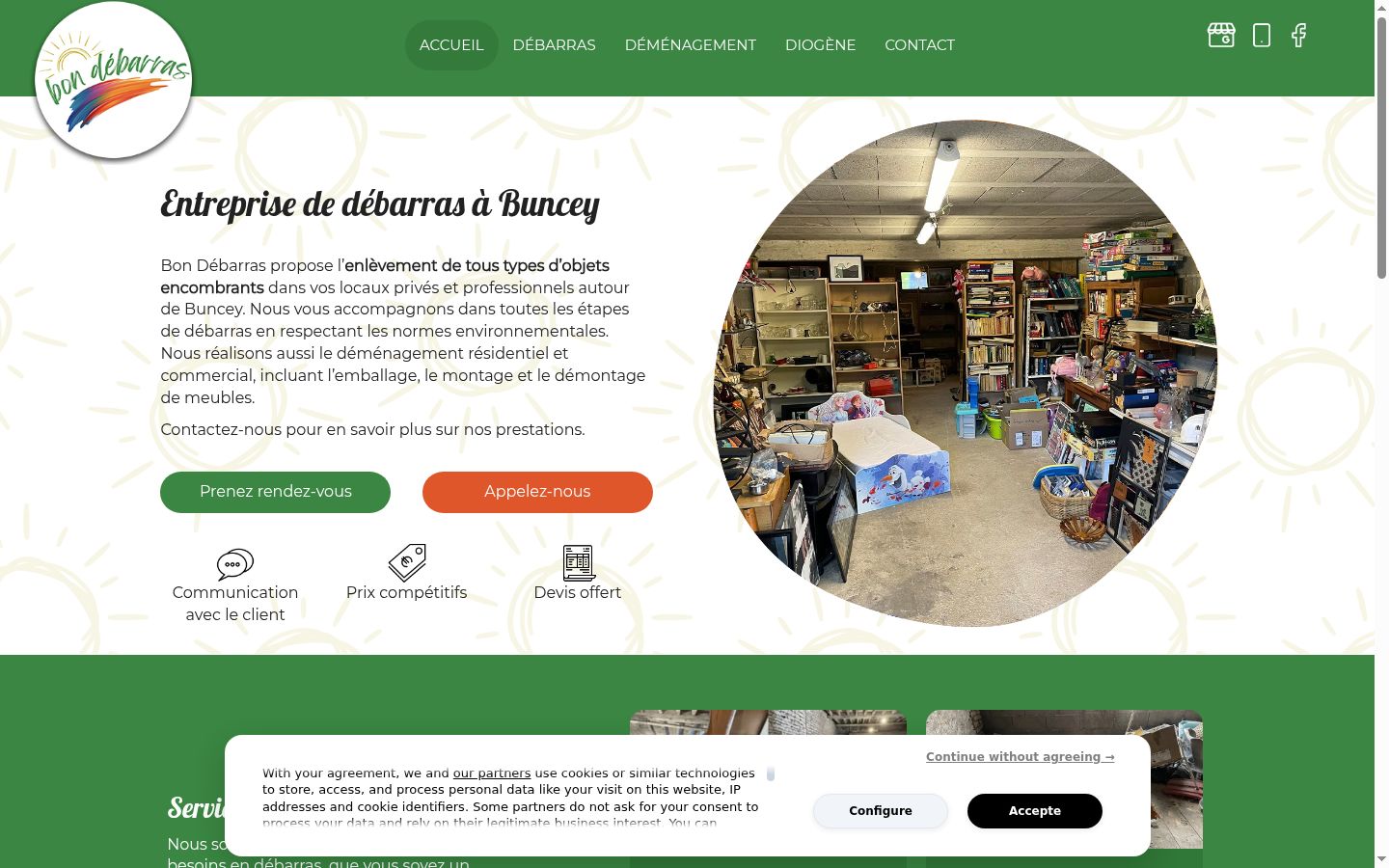 Screenshot of the consent banner shown before any interaction