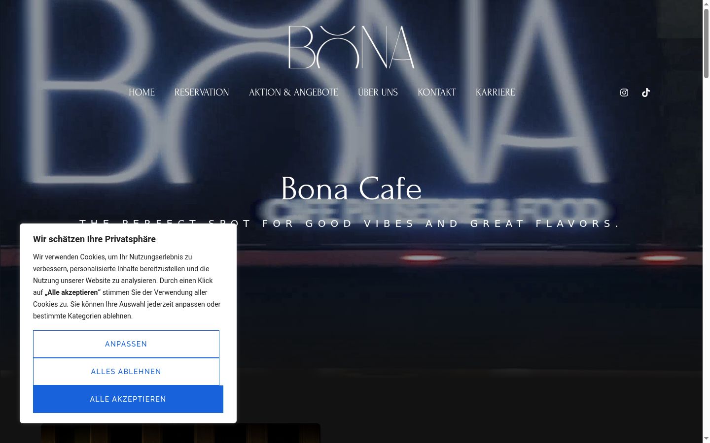 Screenshot of the consent banner shown before any interaction