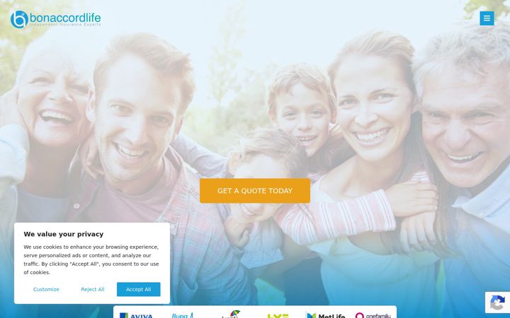 Screenshot of bonaccordlife.com
