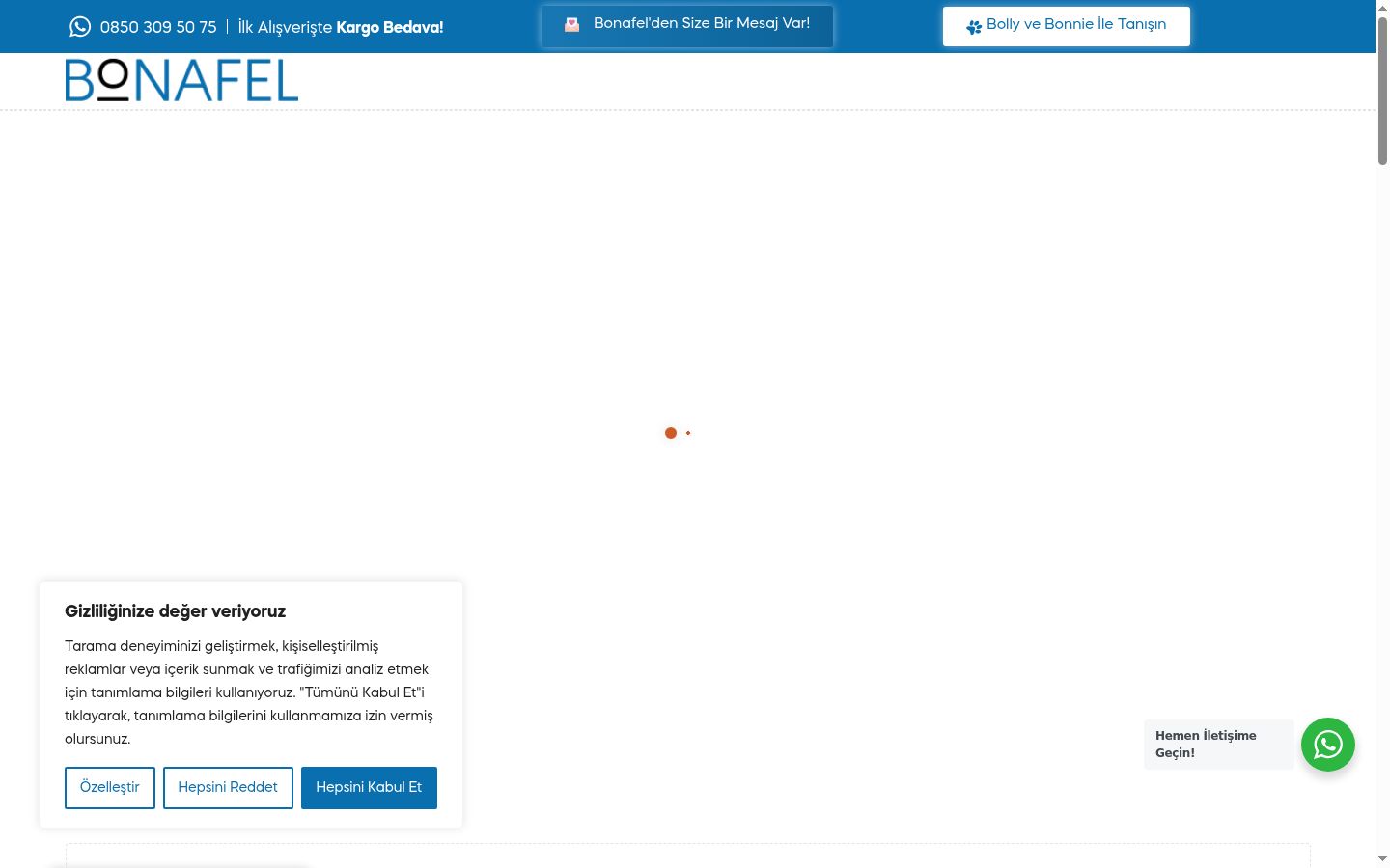 Screenshot of the consent banner shown before any interaction