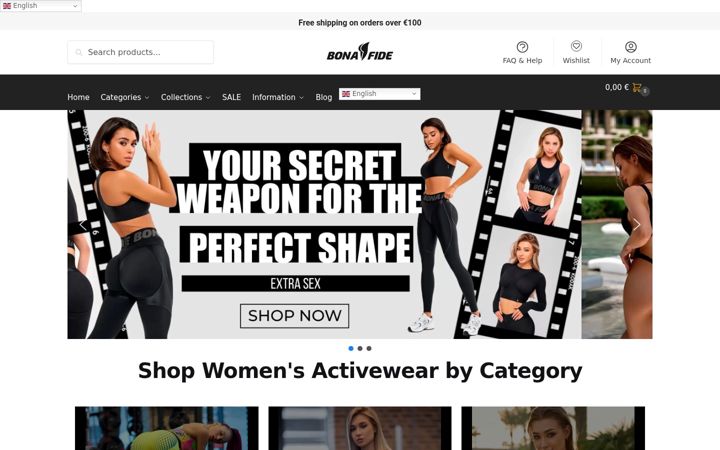 Screenshot of bonafide-clothes.com