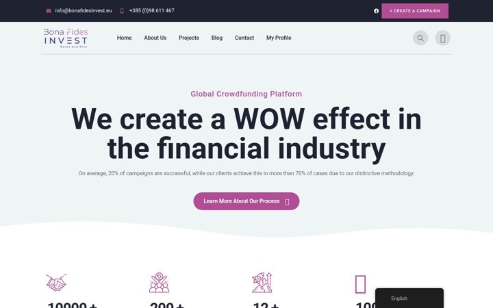Screenshot of bonafidesinvest.eu