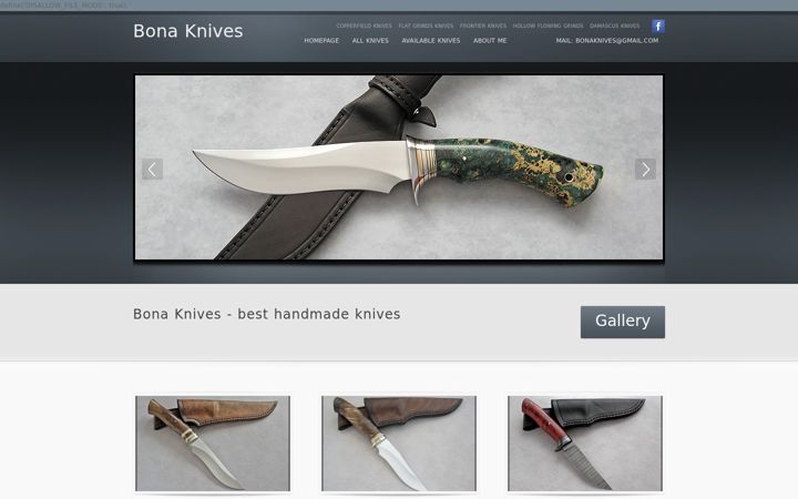 Screenshot of bonaknives.com