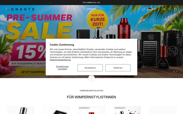 Screenshot του bonante-shop.de