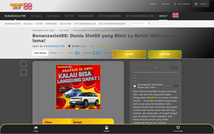 Screenshot of bonanzaslot88id.com
