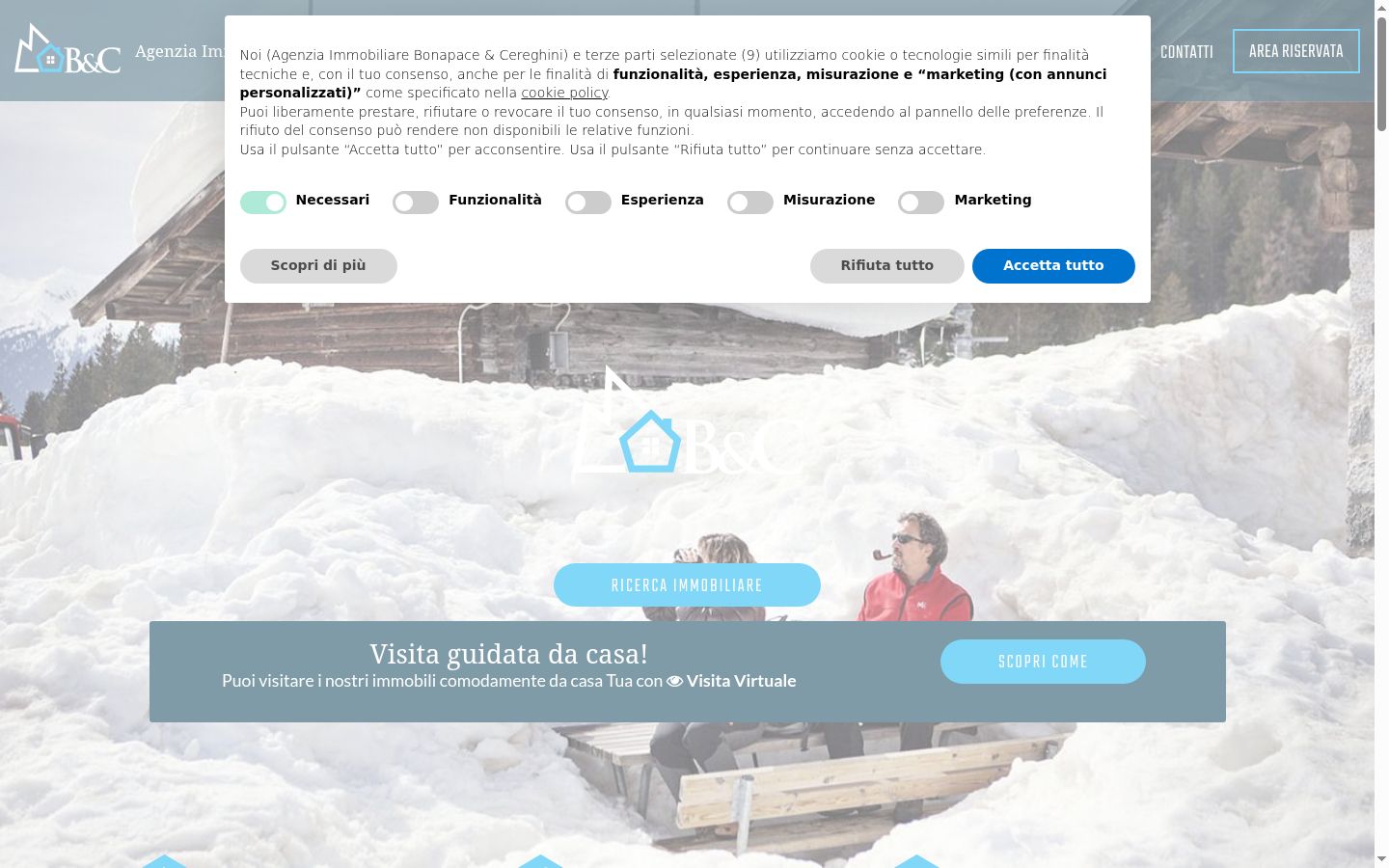 Sutikimo reklamjuostės, rodytos prieš bet kokią sąveiką, ekrano kopija