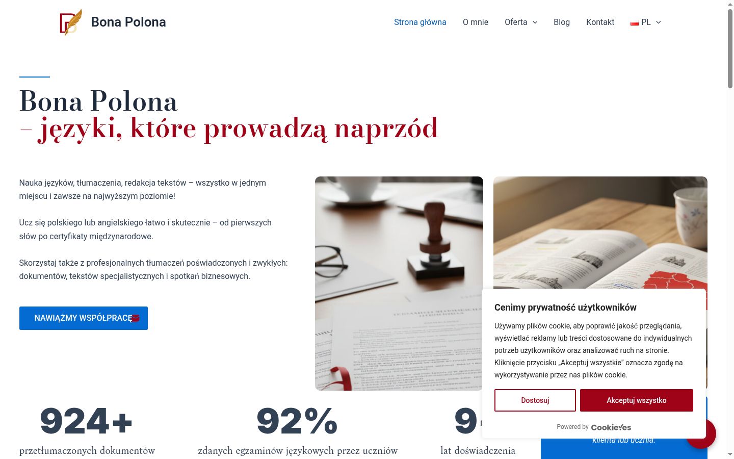 Zrzut ekranu banera zgody wyświetlanego przed jakąkolwiek interakcją