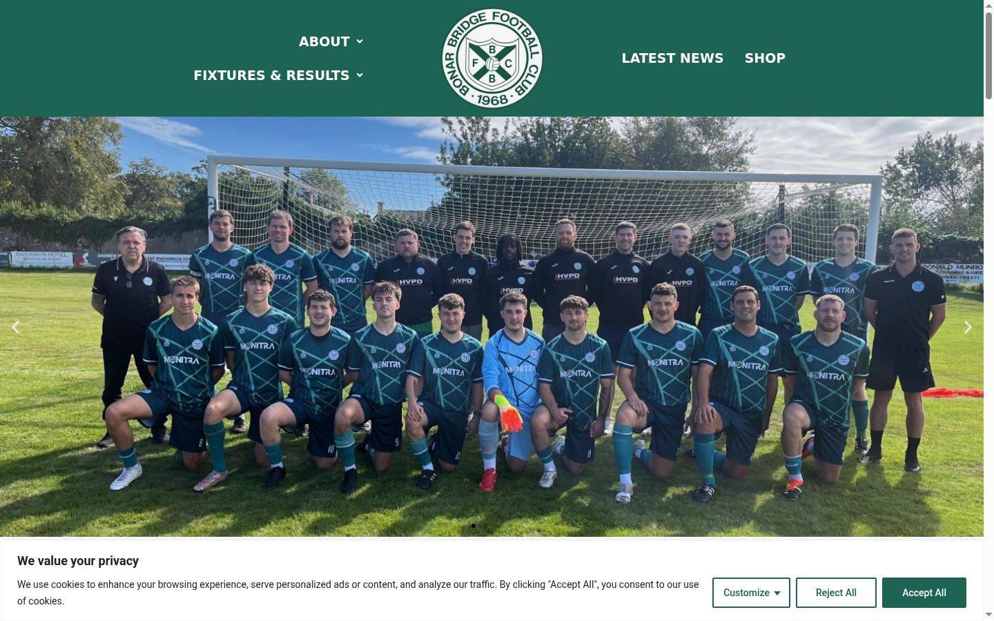 Captura de pantalla del banner de consentimiento mostrado antes de cualquier interacción