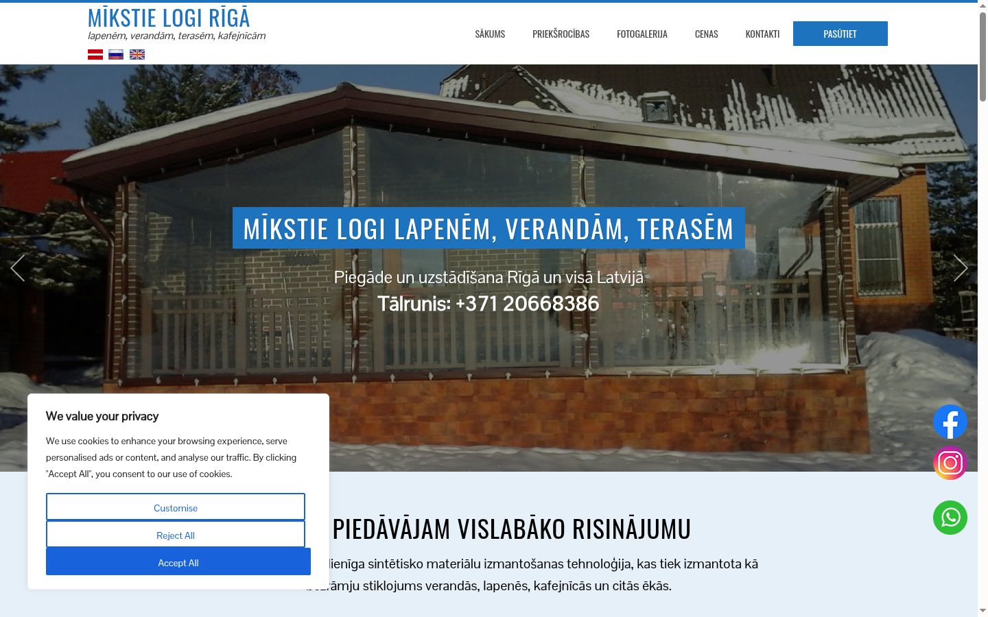 Ekraanipilt nõusolekubännerist, mida näidati enne mis tahes suhtlust