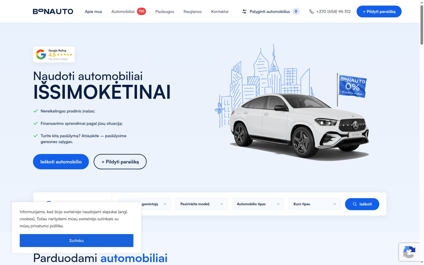 Ekrānuzņēmums ar piekrišanas baneri, kas tika rādīts pirms jebkādas mijiedarbības